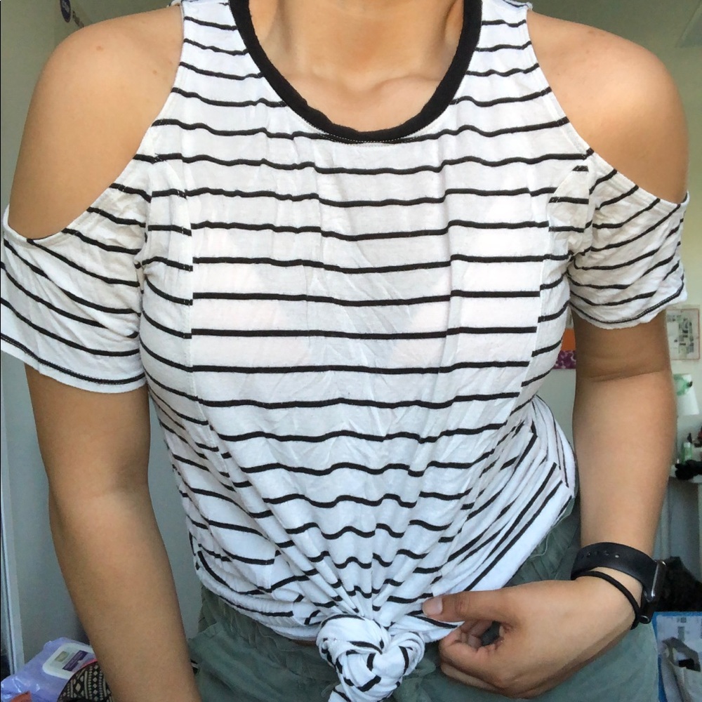 Hollister black and white stripe top